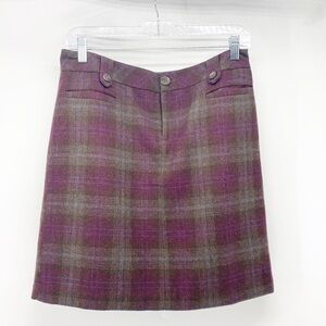 Eddie Bauer wool blend plaid retro skirt fully lined academia